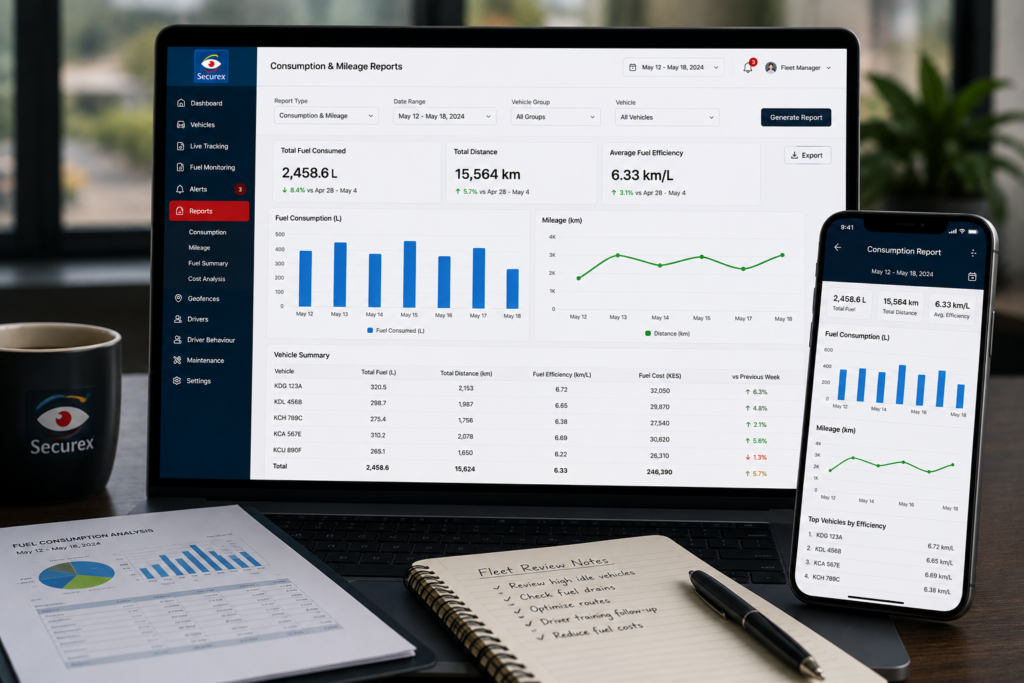 Consumption and Milage Reports in Fuel Monitoring