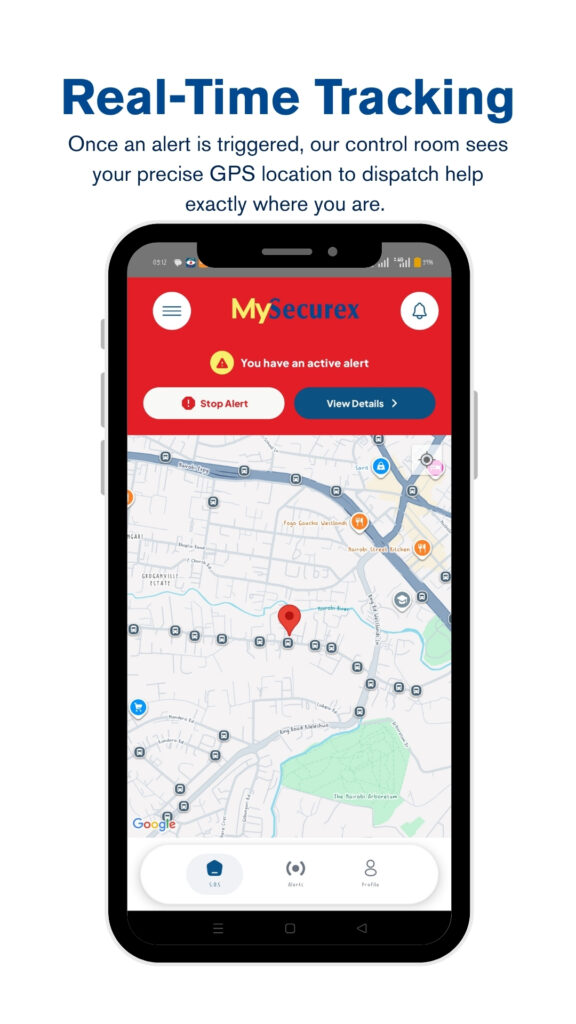 MySecurex App features Real-time Tracking